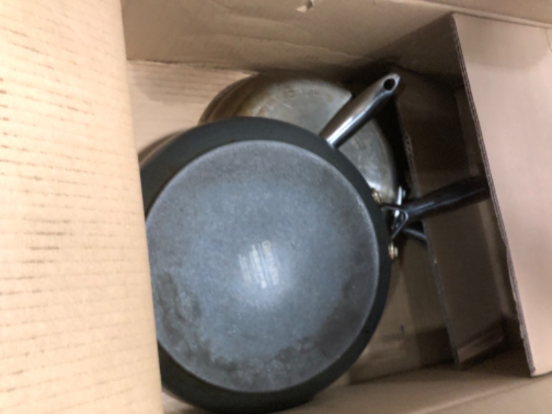 View 3 of **VERY USED** GreenPan Lima Hard Anodized 8" 10" & 12" Frying Pan Skillet Set, Ceramic Nonstick, PFAS-Free Nontoxic Pots & Pans, Oven & Broiler Safe, Stainless Steel Handles, Cookware for Eggs & Omelet, Gray