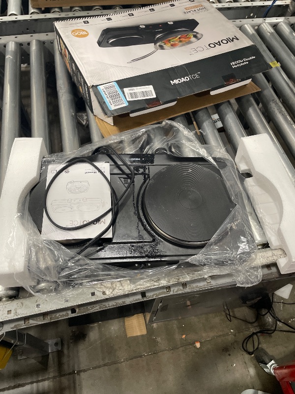 Photo 1 of 1800W Electric Hot Plate for Cooking, Double Burner with 7.2"&6.1" Cast Iron Heating Plate, Portable Cooking Stove, Adjustable Temperature Controls, Easy to Clean, Compatible for All Cookwares