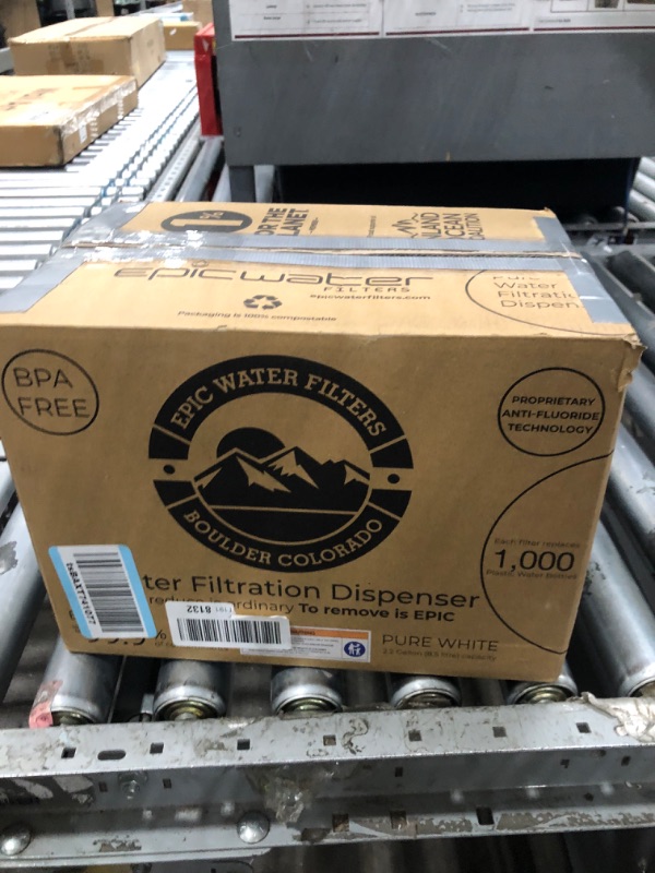 Photo 1 of **MISSING FILTER** Epic Pure XP Water Filter Dispenser with Advanced CoreXchange™ Filter. 36 Cup 100 Gallon Made in USA Filter. NSF Certified | Removes PFAS, Lead, Chlorine & More | BPA-Free |