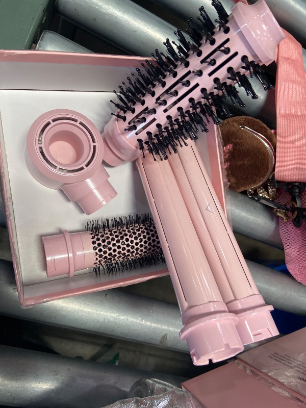 Photo 1 of **FOR PARTS ONLY**
FoxyBae Super Styler Pro Interchangeable Hair Styler Wand Curling Iron Set - w/Drying Cylinder, Ceramic Blowout & Round Brushes, 2 Auto-Wrap Curlers - Frizz-Free, Smooth Hair (Blush)