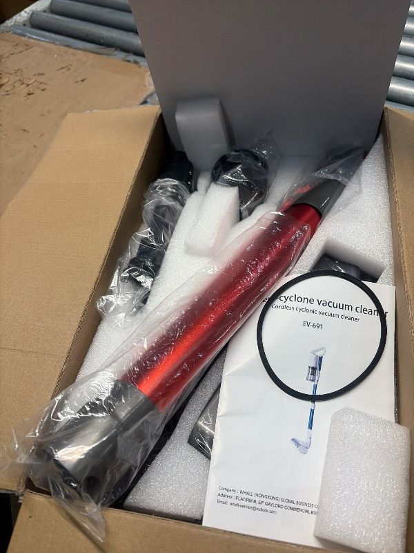 Photo 1 of ***MISSING PARTS***
WLOTPO Lightweight Stick Vacuum Cordless Rechargeable with Power Suction, Up to 35 Mins Runtime, Hardwood Floor Vacuum for Pet Hair, Carpets, Tile(Gray Red)