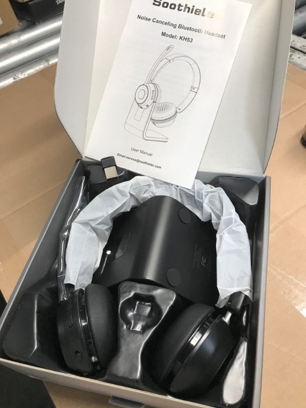 Photo 1 of (Upgraded Version) Wireless Headset, Bluetooth Headset with Noise Cancelling Microphone, Best Headphones with Mic Mute & USB Dongle for PC/Computer/Laptop/Cell Phones/Remote Work/Call Center