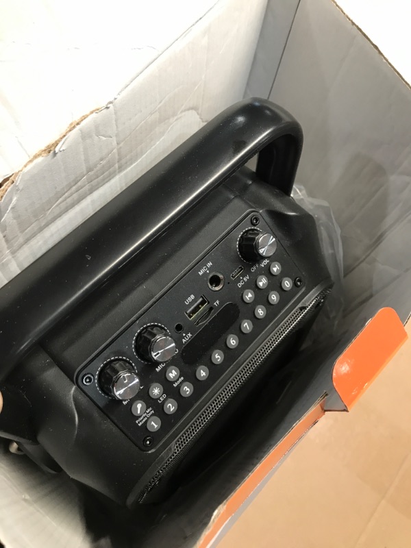 Photo 1 of ***MISSING PARTS***
Karaoke Machine, Portable Bluetooth Speaker with 2 Wireless Microphones for Adults & Kids with Lights, Karaoke Microphone with PA System Supports USB/TF/REC/FM/AUX for Home Party Home System Packages