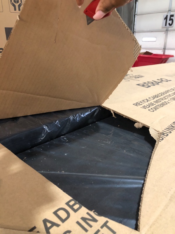 Photo 1 of ***TRUCK/TRAILER PICKUP ONLY//PARTS ONLY***Signature Design by Ashley Jesstean Contemporary Upholstered Bed with Tufted Design, Foundation or Box Spring Not Needed, California King, Light Gray