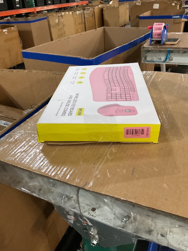 Photo 1 of ***MISSING PARTS***
Wireless Keyboard and Mouse Combo, 2.4G Full Size Wave Keys Ergonomic Keyboard with Wrist Rest and 3-Level DPI Adjustable Wireless Ergonomic Mouse for Windows, Mac OS Desktop/Laptop/PC(Pink)