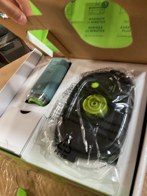 Photo 1 of ***MISSING PARTS***
FoodSaver Mini Handheld Vacuum Sealer Machine with Marinate Setting & Charging Dock, Cordless Food Vacuum Sealer for Freezer, Storage, Sous Vide, Meal Prep, Blue