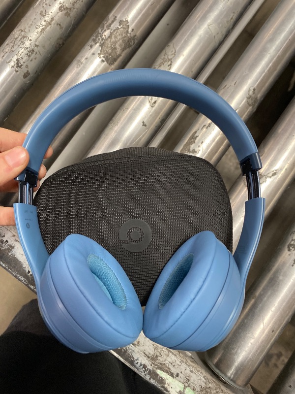 Photo 1 of **RIGHT EAR DOESNT WORK**Beats Solo 4 - Wireless On-Ear Bluetooth Headphones, Up to 50-Hour Battery Life, Ultra-Lightweight Comfort, Powerful and Balanced Sound, Apple & Android Compatible - Slate Blue