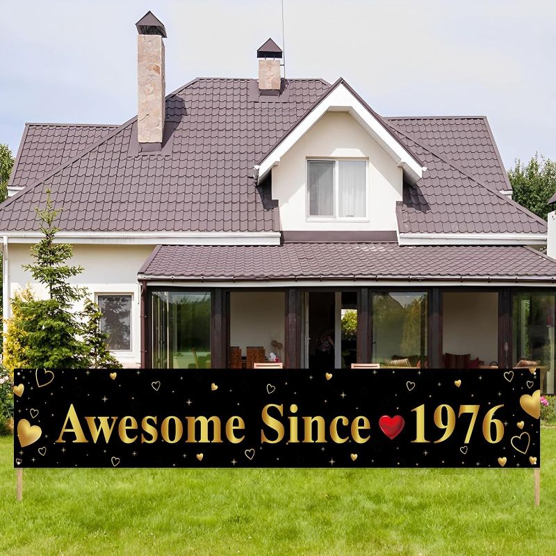 Photo 1 of ***STOCK PHOTO FOR REFERENCE ONLY***
Kimini-Ki Awesome Since 1975 Banner, 51st Birthday Decoration for Women Men, 51st Birthday Party Yard Sign, Fifty-one Years Old Birthday Party Items Supplies, 51 Years Banner Outdoor