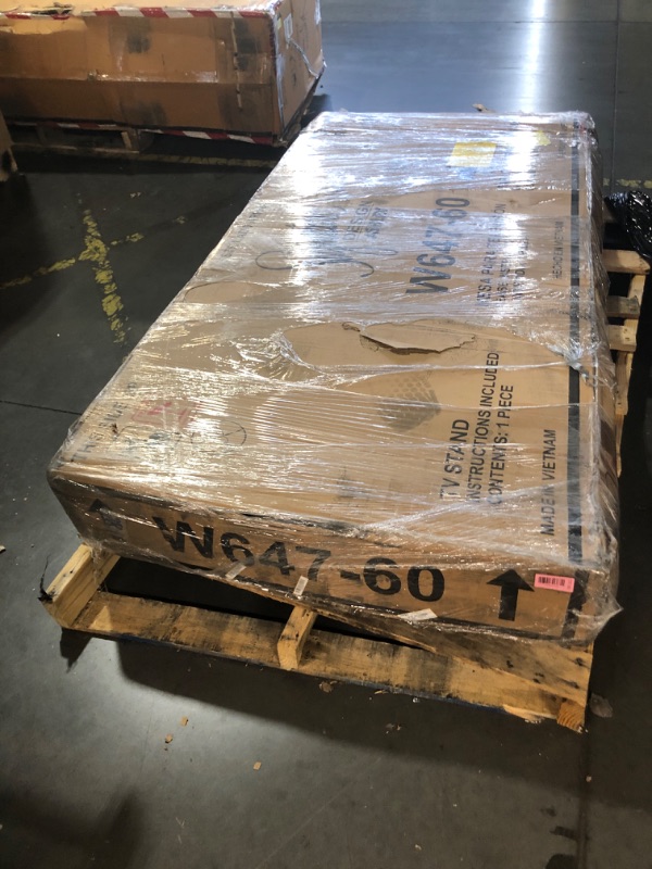 Photo 1 of ***FACTORY SEALED***
***TRUCK/TRAILER PICKUP ONLY***
Signature Design by Ashley Bolanburg Extra Large TV Stand, Fits TVs up to 72", 3 Cabinets, Adjustable Storage Shelves, 74.13", Whitewash & 2-Tone Finish