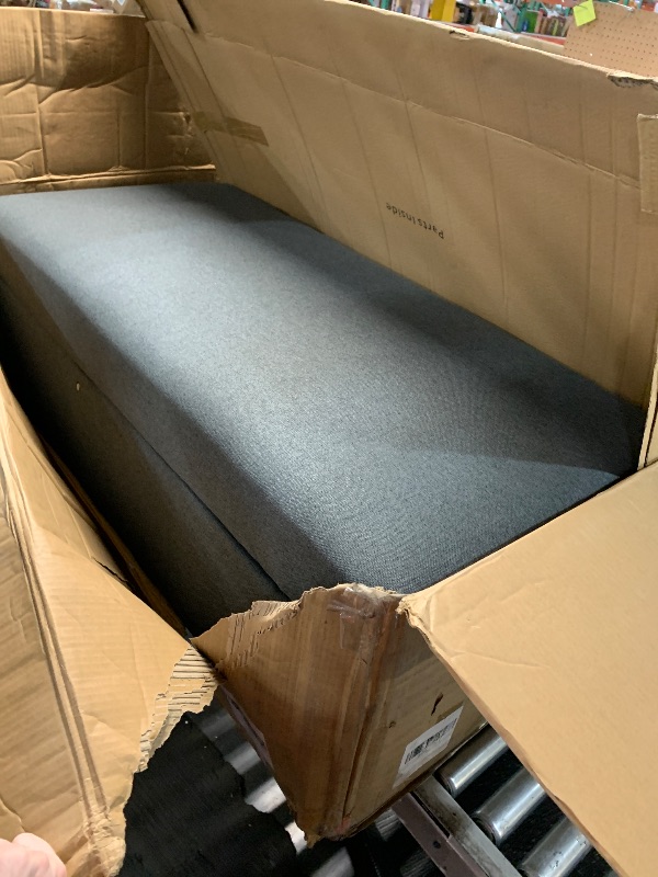 Photo 1 of ***PARTIAL SET (BOX 1 OF 2) - PRICE ADJUSTED***
Ball & Cast 84" Sectional Sleeper Sofa with Storage Chaise,L Shaped Pull Out Couch Bed with Wooden Armrests and 3 Removable Back Cushion for Living Room,Apartment,Office,Dark Grey ** FOR PARTS ONLY **