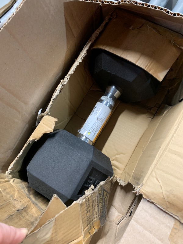 Photo 1 of ***PARTIAL SET (1/2) - PRICE ADJUSTED***
CAP Barbell 40 LB Rubber Coated Hex Dumbbell Hand Weight | Chrome Handle