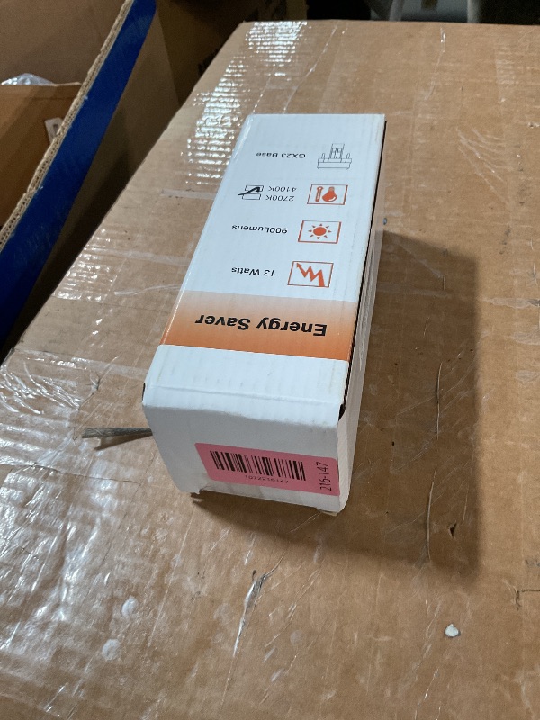 Photo 1 of (6 Pack) 13 Watt Single Tube 2 Pin GX23 Base,PL-13W GX23 4100K Compact Fluorescent Light Bulb, Replaces Philips PLS13W41, Sylvania CF13DS/841/ECO