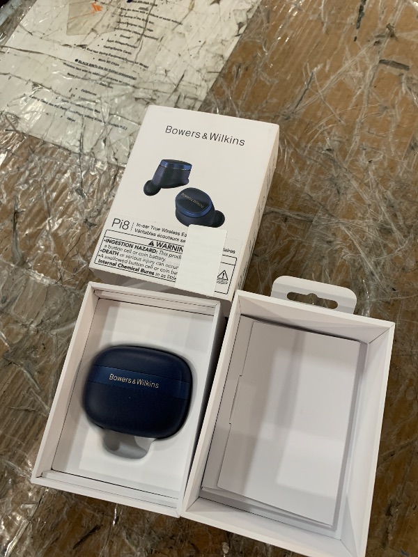 Photo 1 of ***DAMAGED - SEE NOTES/PICTURES***Bowers & Wilkins Pi8 Wireless Bluetooth Earbuds (Midnight Blue), in-Ear Bluetooth Earphones with Qualcomm & aptX Lossless, Active Noise Cancelling Earbuds, 3 Built-in Mics, 15-Min Quick Charging