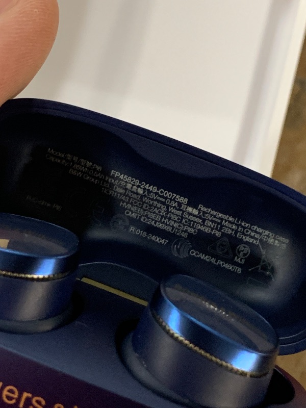 Photo 1 of ***DAMAGED - SEE NOTES/PICTURES***Bowers & Wilkins Pi8 Wireless Bluetooth Earbuds (Midnight Blue), in-Ear Bluetooth Earphones with Qualcomm & aptX Lossless, Active Noise Cancelling Earbuds, 3 Built-in Mics, 15-Min Quick Charging
