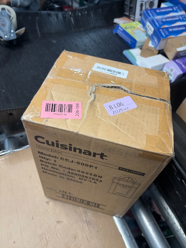 Photo 1 of ***MISSING PARTS***
Cuisinart Pulp Control Citrus Juicer, Orange Juicer Squeezer and Lemon Squeezer with 3 Pulp Control Settings, Accommodates Small Limes and Large Grapefruits, CCJ-500P1, Black/Stainless Steel