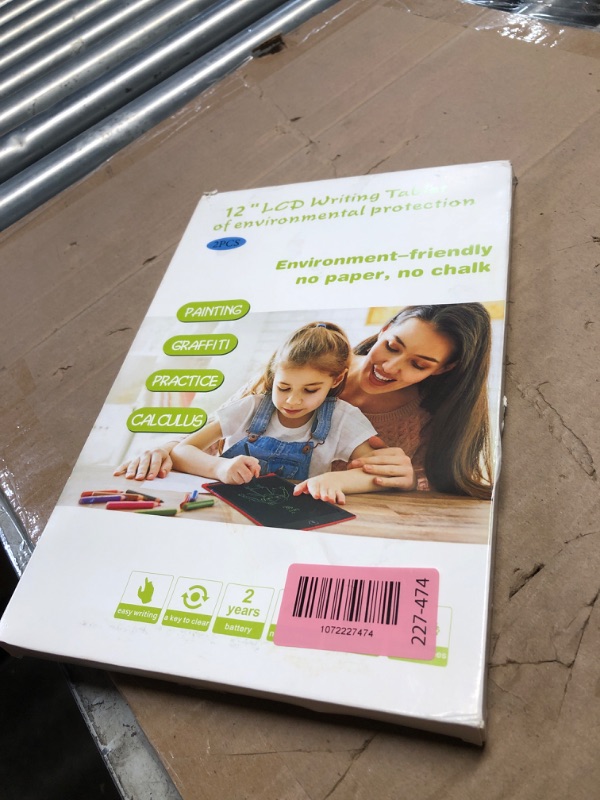 Photo 1 of [2 Pieces] 12 Inch LCD Colorful Writing Graphic Tablet, Erasable Drawing Board, Kids Gift, Graphic Board for Games for 3 4 5 6 7 Years (Blue & Green)