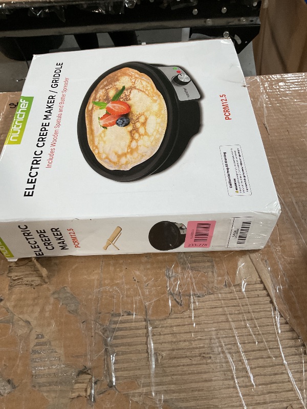 Photo 1 of ***PARTS ONLY ***** Nutrichef Electric Crepe Maker & Griddle Cooktop - Nonstick 12 Inch Aluminum Hot Plate with LED Indicator Lights & Adjustable Temperature Control - Wooden Spatula & Batter Spreader Included