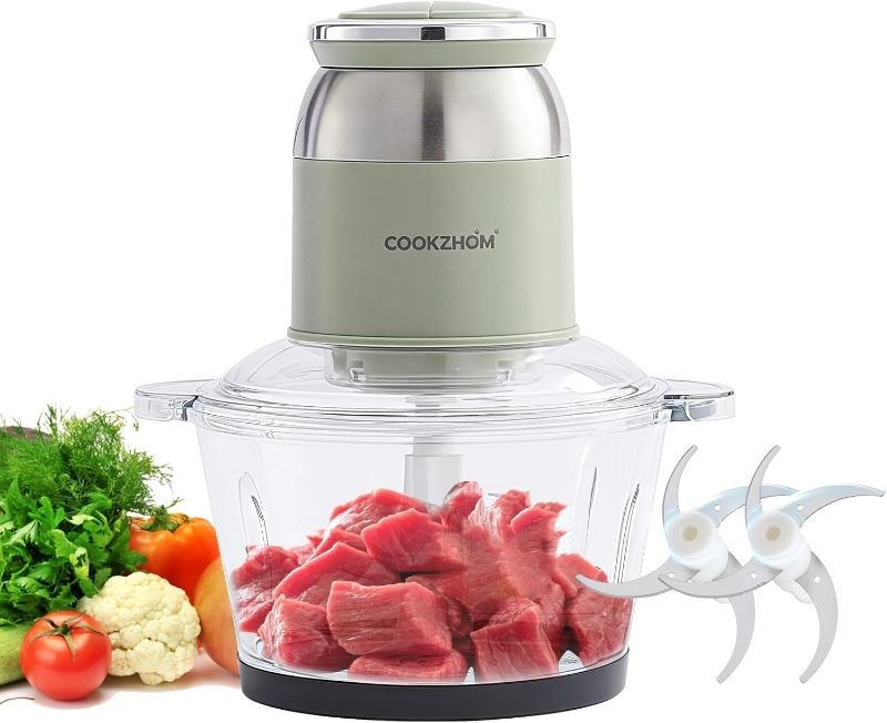 Photo 1 of ***RETAILS $30*** Green Food Processor,500W Electric Meat Grinder with 8 Cup Glass Bowl and 4 Sharp Blades, Food Chopper & Vegetable Chopper for home use,Meat Processor, Vegetables, Fruits and Nuts