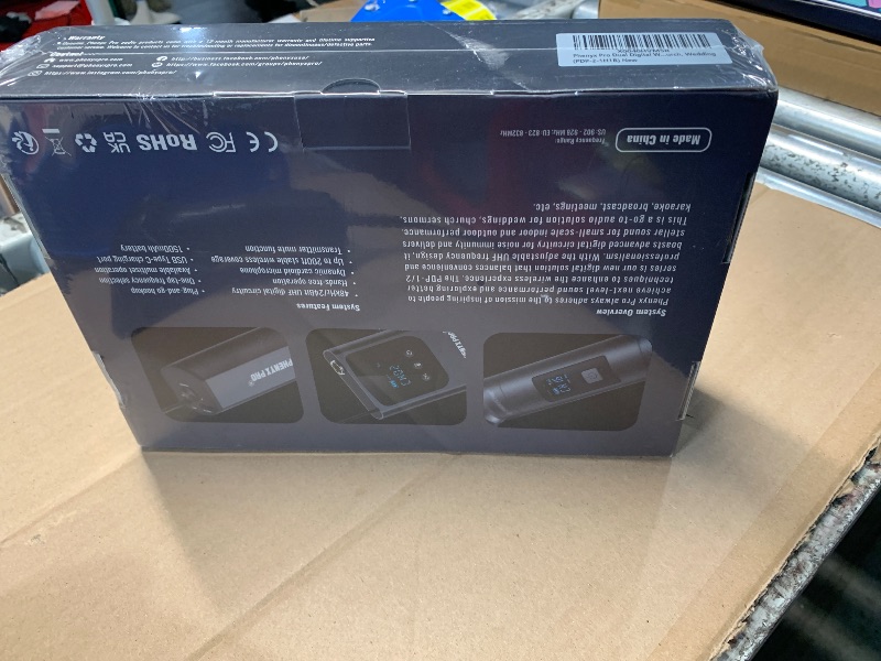 Photo 1 of ***** Factory sealed*****Phenyx Pro Dual Digital Wireless Microphone System, w/Handheld Dynamic Microphone, Bodypack Transmitter, Mini Receiver, 2x15 UHF Frequencies, Headset/Lapel Mic for Singing (PDP-2-1H1B)