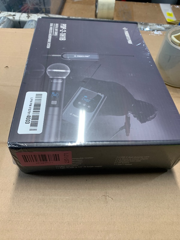 Photo 1 of ***** Factory sealed*****Phenyx Pro Dual Digital Wireless Microphone System, w/Handheld Dynamic Microphone, Bodypack Transmitter, Mini Receiver, 2x15 UHF Frequencies, Headset/Lapel Mic for Singing (PDP-2-1H1B)
