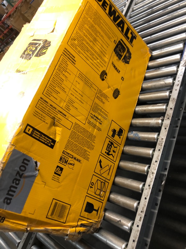 Photo 1 of (DAMAGED HOUSING/ FOR PARTS SOLD)
DEWALT Vertical Portable Compressor, 1.9 Hp 200 Psi Oil Free High Pressure Low Noise (D55168)