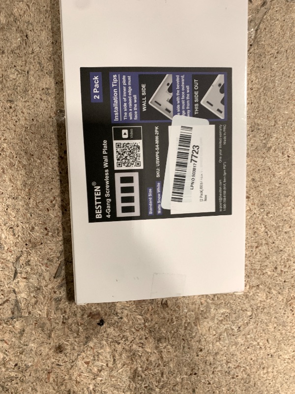 Photo 1 of (2 Pack) BESTTEN USWP6 Matte Snow White 4-Gang Screwless Wall Plate, Decorator Outlet Cover, for Light Switch, Dimmer, USB, GFCI, Receptacle, H4.69” x W8.35”