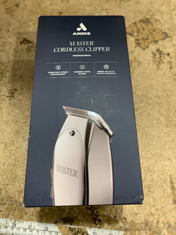 Photo 1 of Andis 12660 Professional Master Corded/Cordless Hair Clipper, Adjustable Carbon Steel Blade Hair Clipper for Close Cutting, Silver