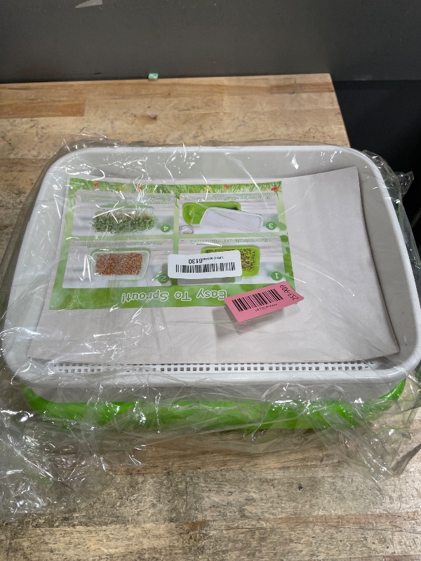 Photo 1 of **Only *8** Legigo 10 Pack Green Seed Sprouter Trays- Soil-Free Cultivation Germination Tray, BPA Free Nursery Tray with Planting Paper for Indoors or Outdoors Sprouting Seeds, Grow Grass, Beans (Without Lids)