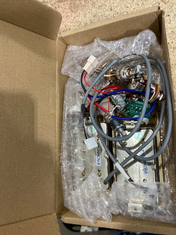 Photo 1 of 1 Set ProBucker Alnico Bridge&Neck Pickups with Pro Wiring Harness Pots&3 Way Switches for Electric Guitar Chrome(Cream Ring)