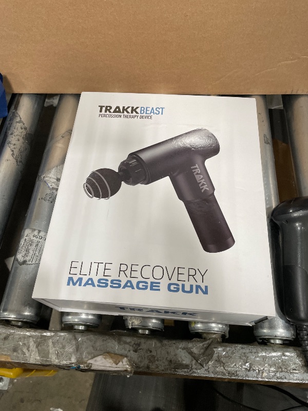 Photo 1 of **PARTS ONLY** TRAKK Beast Deep Tissue Percussion Massage Gun, Rechargeable Handheld 6 Speed Cordless Massager, 4 Interchangeable Heads (Black)