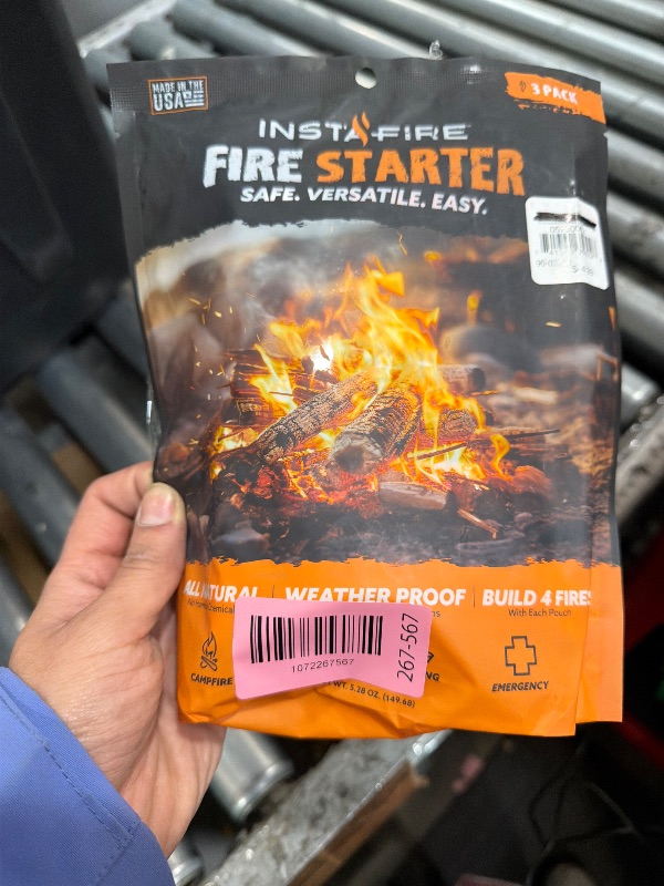 Photo 1 of (3 Packs) Insta-Fire Fire Starter Perfect for Camping, Emergencies, Hiking, Fishing, Boating, Fire Pits, Grilling, Survival, Preppers, Food Storage, Boiling Water (as Seen on Shark Tank!)