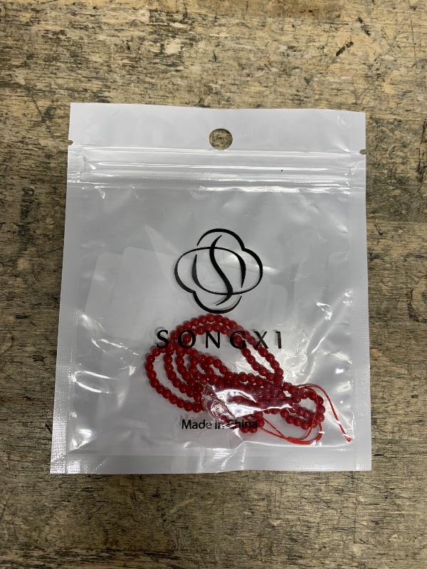 Photo 1 of ?Songxi 120pcs 3mm Red Coral Natural Round Stone Beads for Jewelry Making, Smooth Loose Small Gemstone Beads for Bracelets Necklace, Chakra Stones with Energy Power