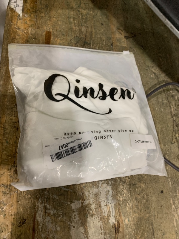 Photo 1 of (large) QINSEN Womens Tank Top Sleeveless Square Neck Casual Basic Fitted T- Shirts White L