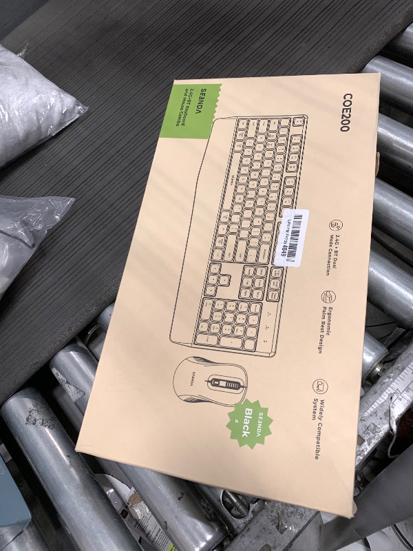 Photo 1 of ***MISSING PARTS***
seenda Wireless Bluetooth Keyboard and Mouse Combo, COE200 Ergonomic Wireless Keyboard Mouse with Wrist Rest, Multi-Device Connection, Full-Size, Compatible for Computer/Laptop/Mac/MacBook, Black
