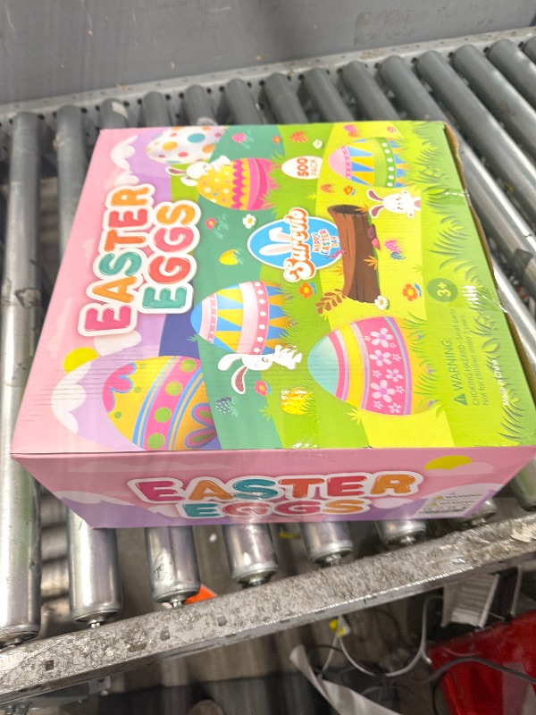Photo 1 of [12 Surprise Golden Eggs] 500 Pack 2.3 Inch Plastic Easter Eggs, Empty Easter Eggs Fillable, Bright Colors Plastic Eggs Bulks for Easter Hunt, Easter Party Favor, Basket Stuffers Fillers