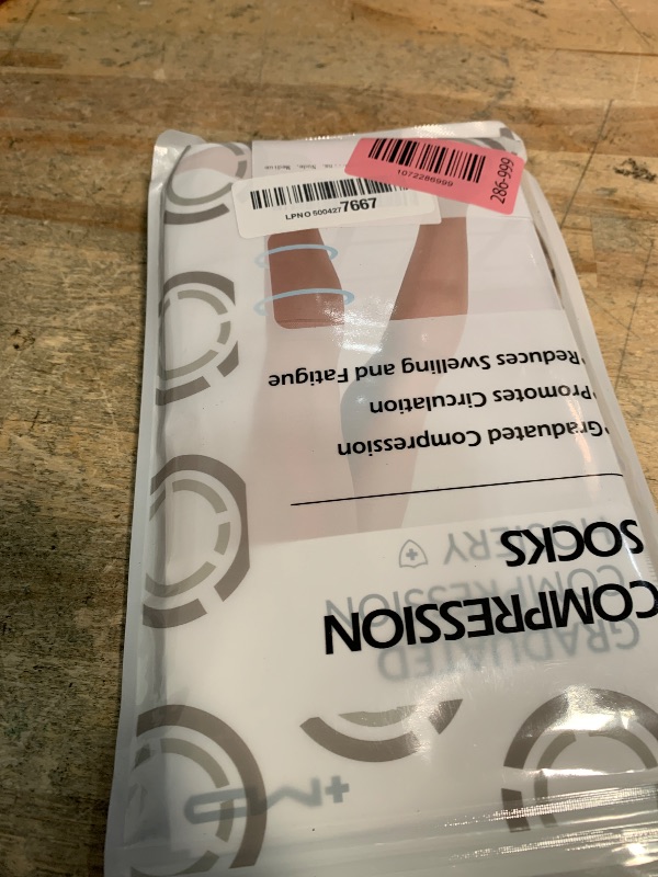 Photo 1 of +MD 2 Pairs Medical Compression Socks for Women & Men, Knee High Open Toe Stockings, Circulation Support & Comfort Hose Nude, Medium