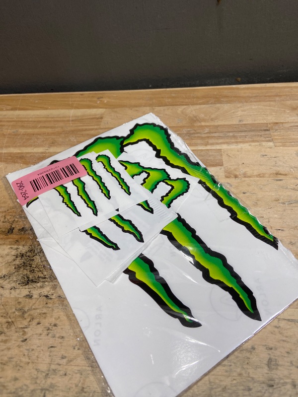 Photo 1 of [Stedecals] Sticker Decals Compatible with [Monster] for Cars Motocross Racing Motorbike Dirt Bike ATV Trucks Boats Skateboards Surfboards Snowboards Helmets Laptops Waterbottles (6 Pack)