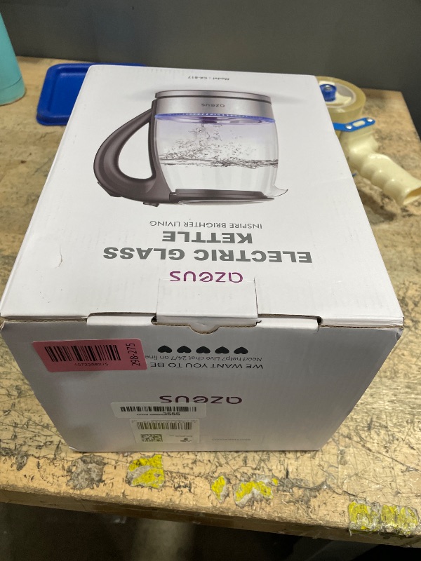 Photo 1 of ***Only the kettle** AZEUS Fast Boil Electric Water Kettle, 1.8L Large Capacity with Auto Shut-Off and Boil-Dry Protection, BPA-Free Borosilicate Glass &Stainless Steel