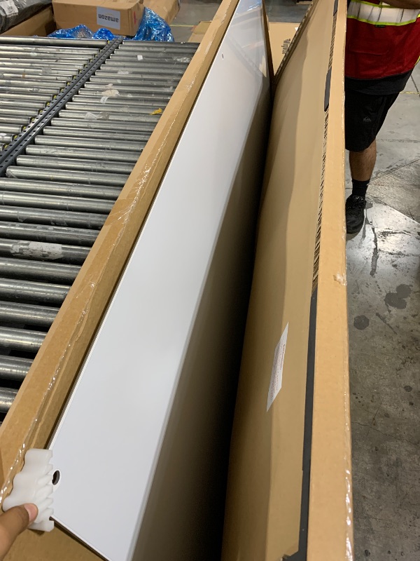 Photo 1 of Large Glass Whiteboard, 96 x 48 Inches Magnetic Glass Dry Erase Board for Wall, 8' x 4' Brilliance White Board for Office, Home, School