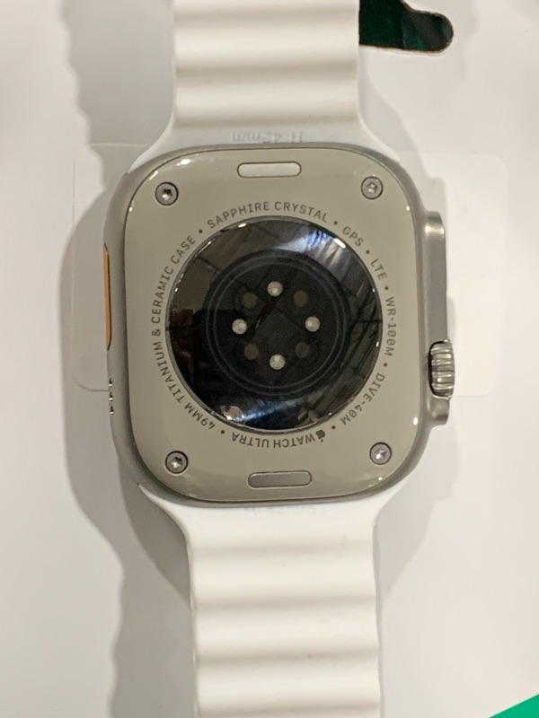 Photo 1 of Apple Watch Ultra 2 [GPS + Cellular, 49mm] - Titanium Case With White Ocean Band, One Size (Renewed Premium)