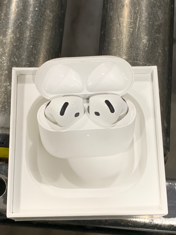 Photo 1 of Apple AirPods 4 Wireless Earbuds, Bluetooth Headphones, Personalized Spatial Audio, Sweat and Water Resistant, USB-C Charging Case, H2 Chip, Up to 30 Hours of Battery Life, Effortless Setup for iPhone