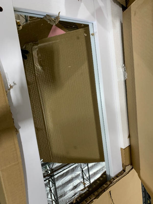 View 3 of FREDBECK Bifold Barn Doors Double 16x84 with Mirror for Closet,White,Hardware Included