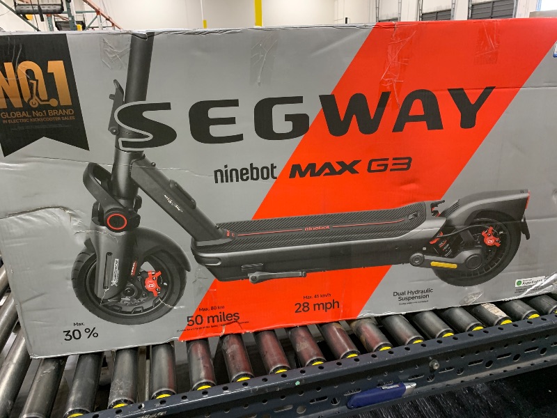 Photo 1 of Segway Ninebot Max G3 Electric Scooter, 28 mph Top Speed w/ 50 Miles Max Range, 2000W Peak Motor, Dual Hydraulic Suspension, Fast Charging Scooter for Adults and Teens, UL-2272 2271 Certified