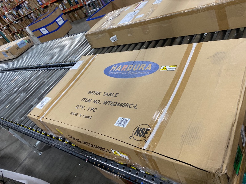 Photo 1 of HARDURA Stainless Steel Table 24 x 48 Inches with Wheels Casters NSF Heavy Duty Commercial Prep Table with 2” Backsplash and Adjustable Undershelf for Restaurant Kitchen Home and Hotel