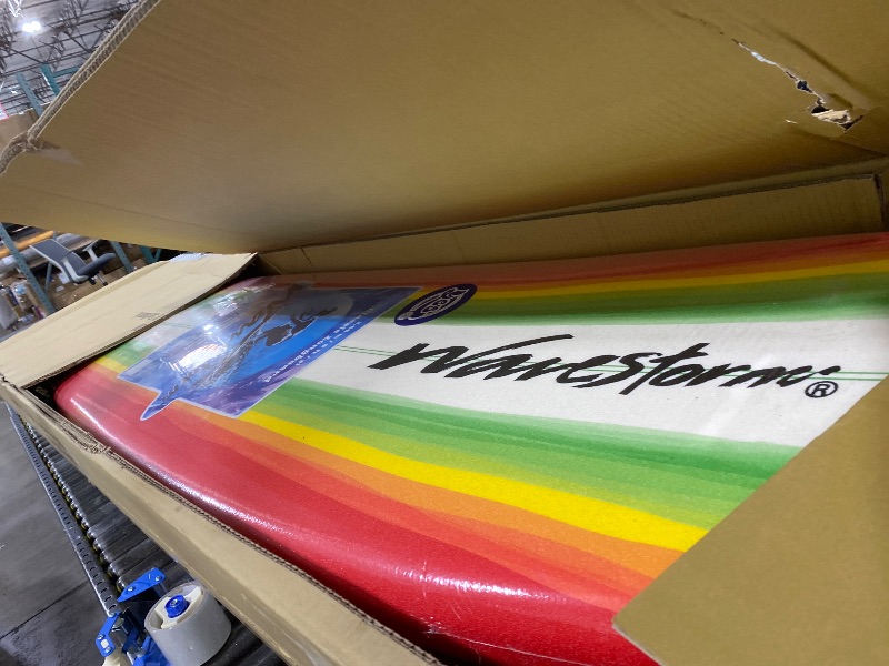 Photo 1 of Wavestorm 8ft Surfboard // Foam Wax Free Soft Top Longboard for Adults and Kids of All Levels of Surfing, Multicolor