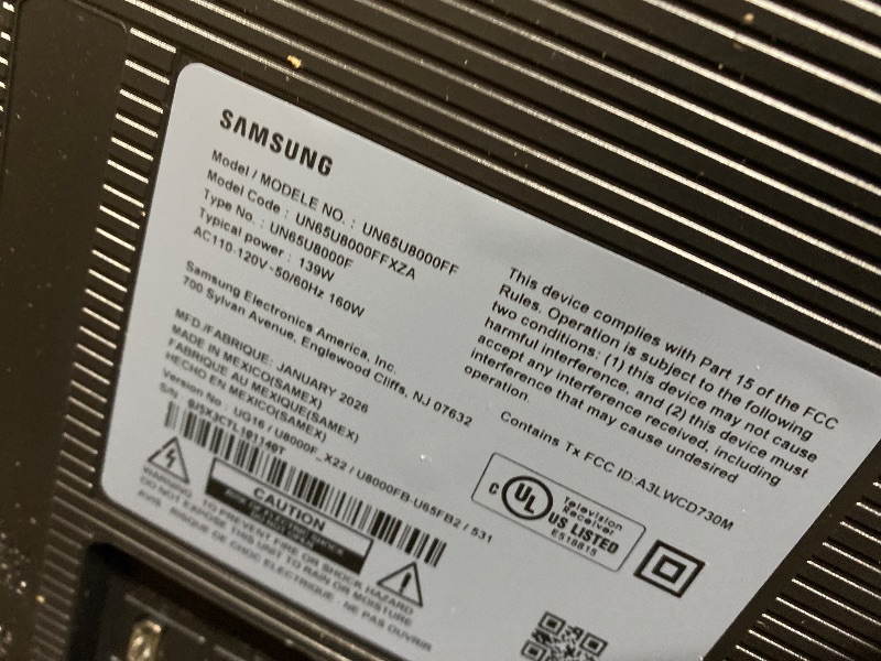 Photo 1 of Samsung 65-Inch Class Crystal UHD U8000F 4K Smart TV (2025 Model) Endless Free Content, Crystal Processor 4K, MetalStream Design, Knox Security, Alexa Built-in