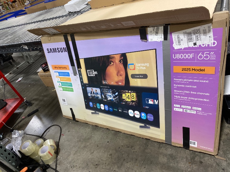 Photo 1 of Samsung 65-Inch Class Crystal UHD U8000F 4K Smart TV (2025 Model) Endless Free Content, Crystal Processor 4K, MetalStream Design, Knox Security, Alexa Built-in