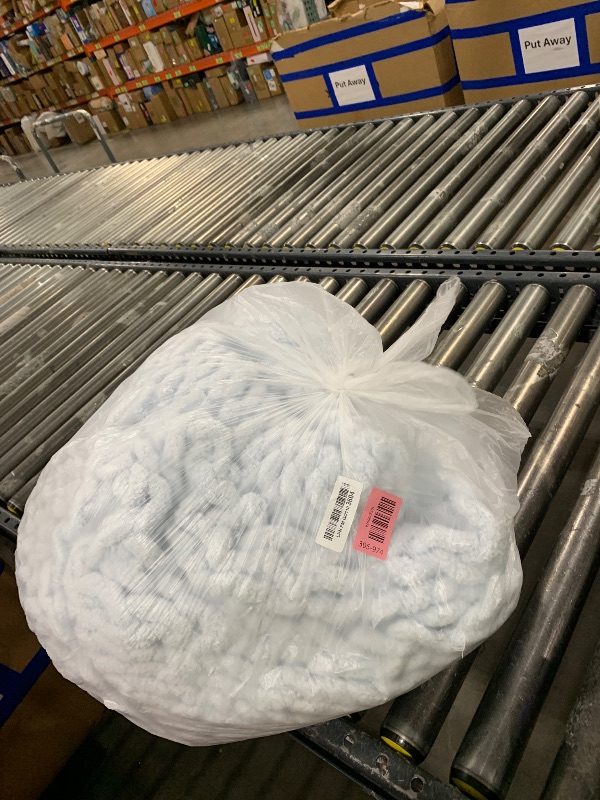 View 2 of Carriediosa Chunky Knit Throw Blanket 50" X 60", 100% Hand Made Large Chenille Loop Yarn Soft Fluffy Throws for Couch Sofa Bed, Big Crochet Cozy Heavy Thick Cable Woven Blanket, Light Blue