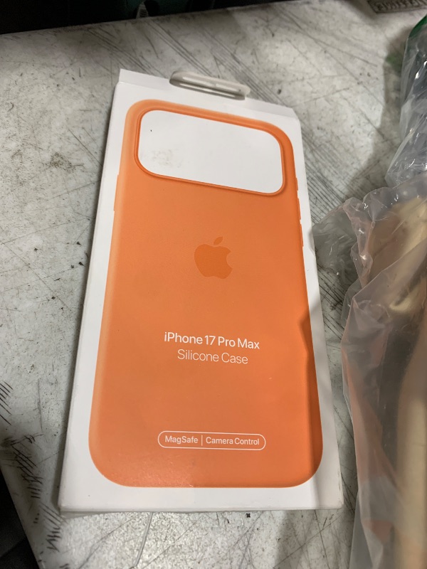 Photo 1 of Apple iPhone 17 Pro Max Silicone Case with MagSafe and Camera Control: Lightweight Phone Case, Wireless Charging Compatible, Smooth Matte Finish; Orange