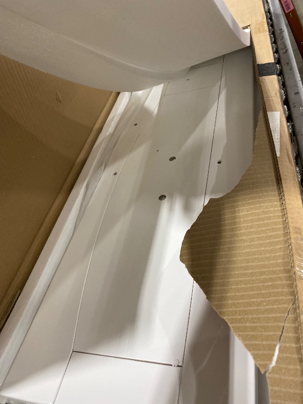 Photo 1 of FULL-----------Ball & Cast Horizontal Murphy Bed FULL Size,Hidden Folding Wall Bed Frame with Hydraulic Lift&Desk,Wood Cabinet Platform Bed can be Folded into Desk,Space Saving for Bedroom,Guest Room,White